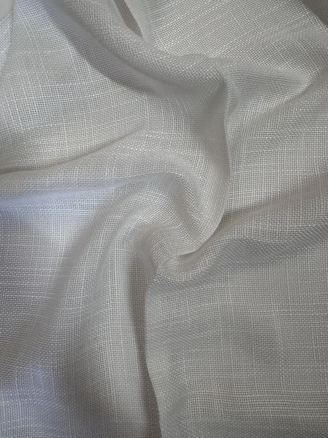 Dolce-Crisp White sheer fabric